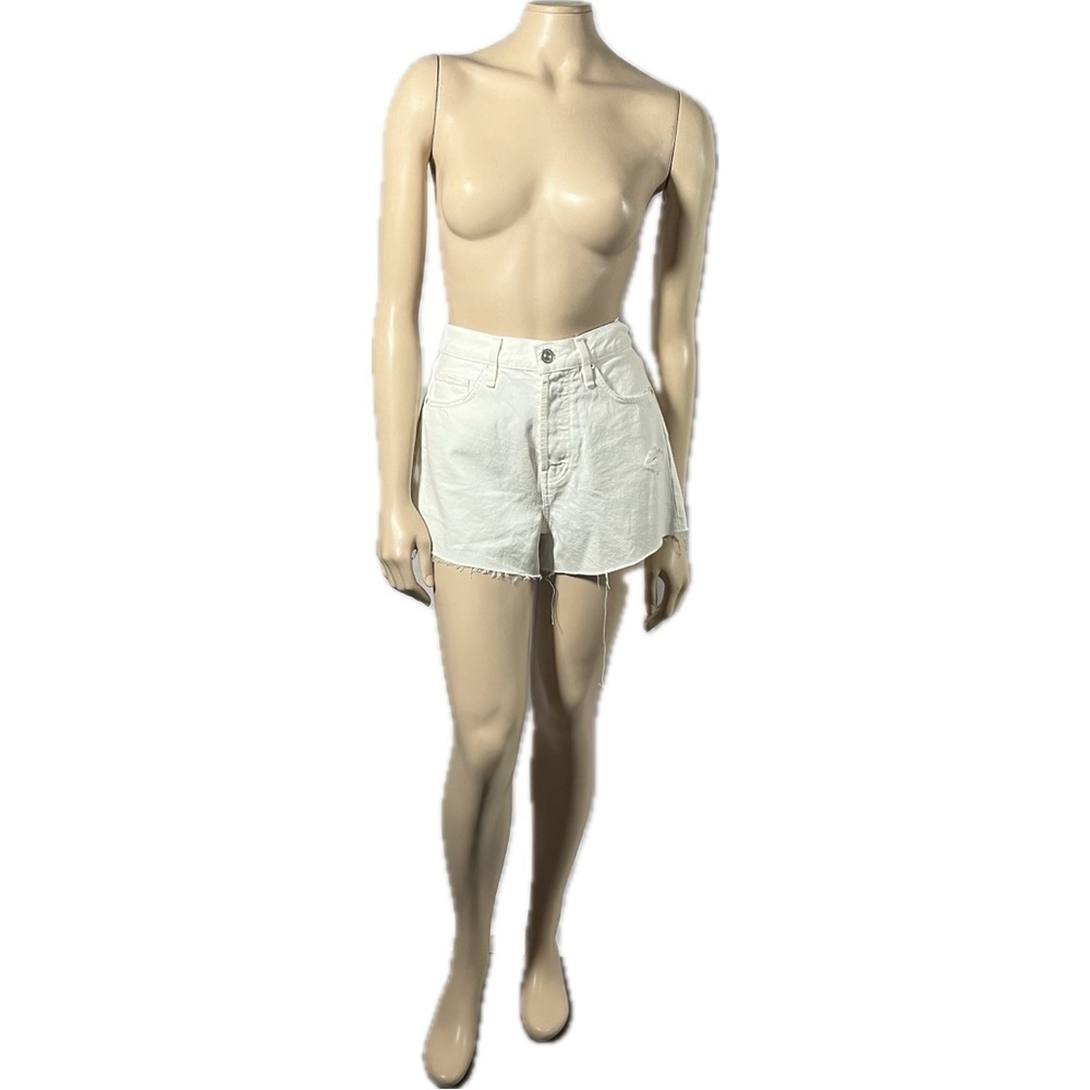 NWT Hudson Lori High Rise White Denim Shorts Button Fly